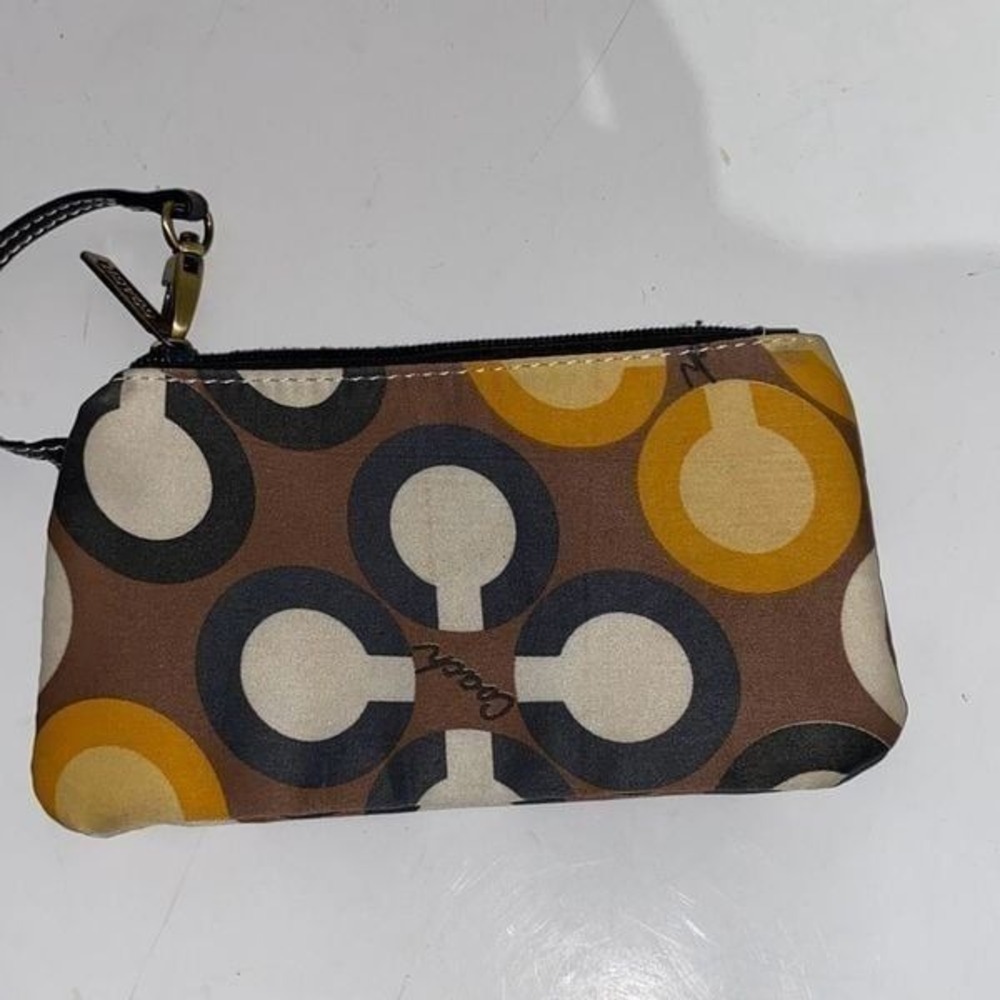 Coach Women's Multicolor Detachable Strap Monogram Wristlet